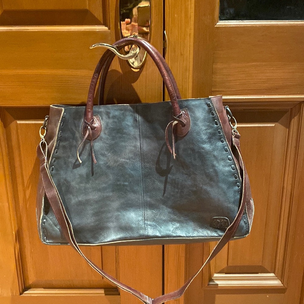 Bed Stu Dark Brown Leather Tote Bag